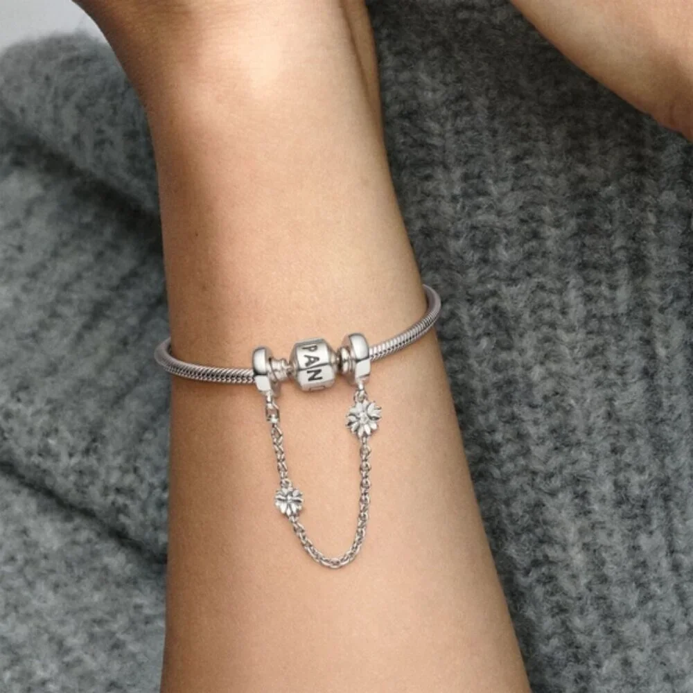 Pandora Flower Safety Chain Charm - Picture 2 of 5